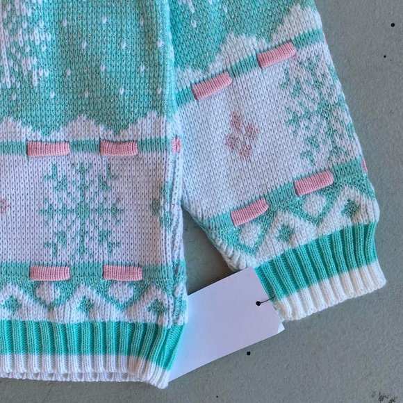 Vintage Teddy Bear Light Blue/Pink Knit - Picture 3 of 4